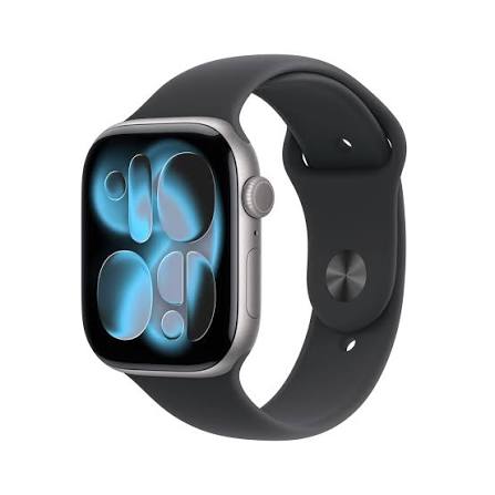 Apple Watch Series 11 GPS 46mm Space Grey Aluminium Case with Black Sport Band - M/L, Model A3333