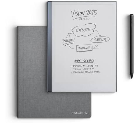 reMarkable 2 Tablet with Marker Plus & Book Folio Grey